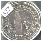 UNIV. OF TEXAS CENTENNIAL 1983 1 OZ SILVER ROUND