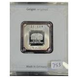 GEIGER 1 OZ .999 FINE SILVER BAR