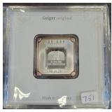 GEIGER 1 OZ .999 FINE SILVER BAR