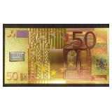 50 EURO NOTE W/ 5 GRAM .999 FINE SILVER BAR