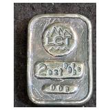 2 OZ SILVER BAR 63.2 GRAMS .999 FINE SILVER