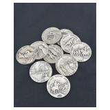 (10) DANBURY MINT HISTORY STERLING SILVER ROUNDS