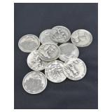 (10) DANBURY MINT HISTORY STERLING SILVER ROUNDS