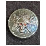 PIRATE SHIELD 62.1 GRAMS .999 FINE SILVER
