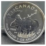 2012 CANADIAN MOOSE 1 OZ SILVER ROUND