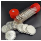 ROLL OF (20) 2010 1 OZ SILVER CANADA MAPLE LEAVES