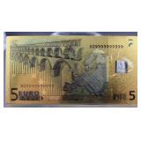 5 EURO FOIL NOTE W/ 1GM FINE SILVER BAR