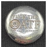 1 OZ "SCREW" THE ATF SILVER BUTTON BY PIT BULLION