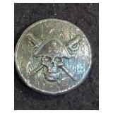 SILVER PIRATE SHIELD 61.7 GRAMS .999 FINE SILVER