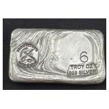 6 OZ PROSPECTORS SILVER BAR .999 FINE SILVER