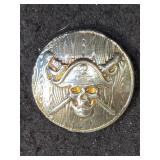 SILVER PIRATE SHIELD 50.5 GRAMS .999 FINE SILVER