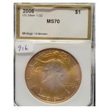 2006 SILVER EAGLE PCI GRADED MS70