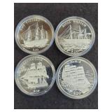 (4) LEGENDS OF THE OCEAN SILVER ROUNDS