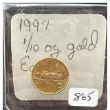 1997 1/10 OZ GOLD EAGLE COIN