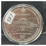 2023 1 OZ SERBIAN SILVER ROUND NIKOLA TESLA