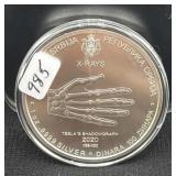 2020 1 OZ SERBIAN SILVER ROUND NIKOLA TESLA