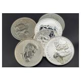(6) CANADIAN POLAR BEAR 1 OZ SILVER ROUNDS