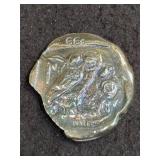 ATHENA OWL SILVER ROUND 66.4 GRAM .999 FINE SILVER