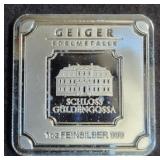 GEIGER 1 OZ SILVER BAR .999 FINE SILVER