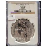 2013 RWANDA SILVER 1 OZ CHEETAH NGC: MS69