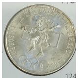 1968 MEXICO OLYMPIC 5 PESO COIN .720 SILVER 22.5GM