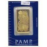 PAMP SUISSE 1 OZ FINE GOLD INGOT - 999.9 FINE