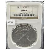 2012 SILVER EAGLE NGC: MS69