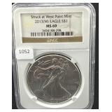 2013-W SILVER EAGLE NGC: MS69