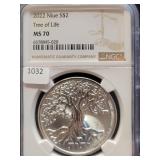 2022 NIUE SILVER TREE OF LIFE NGC: MS70