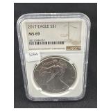 2017 SILVER EAGLE NGC: MS69