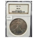 1986 SILVER EAGLE NGC: MS69