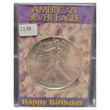 2021 HAPPY BIRTHDAY SILVER EAGLE (CRACKED CASE)