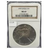 1997 SILVER EAGLE NGC: MS69