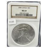 2001 SILVER EAGLE NGC: MS69