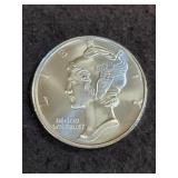 1 OZ SILVER ROUND - RESEMBLES MERCURY DIME