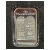 10 COMMANDMENTS 1 OZ SILVER INGOT W/ BOX