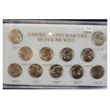 US SILVER WARTIME NICKEL SET