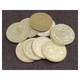 (10) MEXICO 1 PESO COINS - 10% SILVER