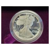 1986-S PROOF SILVER EAGLE W/ BOX & COA