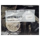 STANDING LIBERTY 1/4 OZ SILVER ROUND - SEALED BAG