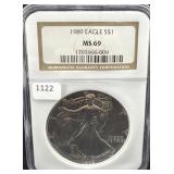 1989 SILVER EAGLE NGC: MS69