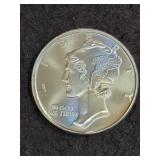 1 OZ SILVER ROUND - RESEMBLES MERCURY DIME
