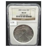2003 SILVER EAGLE NGC: MS69