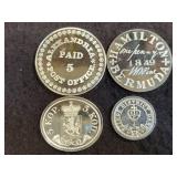 (4) STERLING SILVER POSTAL ROUNDS