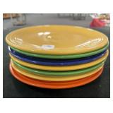 (7) 9 1/2' FIESTA WARE PLATES - ASSORTED COLORS