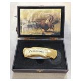 'DELIVERANCE' NATIVE AMERICAN THEMED POCKET KNIFE-