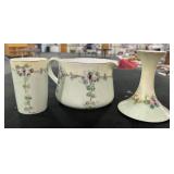 (3) MATCHING PORCELAIN PIECES: CUP, PITCHER AND