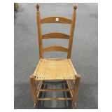 ANTIQUE MAPLE PRIMITIVE WOVEN SEAT ROCKER