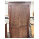 ANTIQUE CORNER CUPBOARD W/RAISED PANEL
