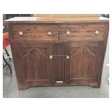 2 DRAWER, 2 DOOR ANTIQUE BUFFET WITH